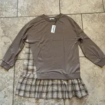 Plaid sweatshirt Tunic NWT  Medium
