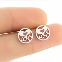 BNIB - Heart and Love Stud Earrings - Cutout design.