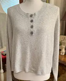 American Eagle Gray Button-Up Crop Women's Sweater