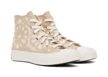 Converse Crochet Off-White & Beige Chuck 70 Hi Sneakers