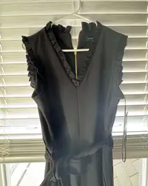 Black Jumpsuit Andrew Marc Wide-Leg Ruffled Women’s 4 Sleeveless Belt