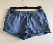 Vans Women's Pull-On Shorts W/Pockets‎ Size S Blue Drawstring