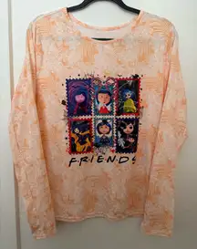 Women’s Adult T Shirt  Halloween Size XL Orange Round Neck Design Caronile