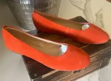 Violet & Red Windsor Ballet Suede Flats in Orange-Red