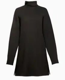 ATM‎ Anthony Thomas Melillo Jersey Turtleneck Dress Black Size Large Button Cuff