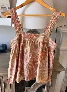 Natalie Martin Leaf Print Tank Top Size XSmall