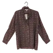 Vanessa Bruno 100% cotton mini floral boho button up blouse NEW