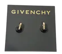 Givenchy Gold Tone Black‎ Bead Post Studded Earrings NEW