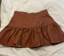 Pants Store Caramel Faux Leather Mini Skirt