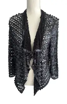 ALBERTO MAKALI Black Cutout Open Front Top Size Large