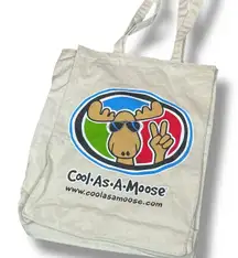 Cool as a Moose Portland Maine Canvas Tote Bag Shopping Grocery Reusable Peace