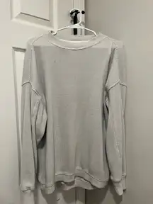 Aerie Sweater Knit Oversized Grey Waffle