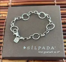 Silpada Sterling Textured Silver Charm Bracelet
