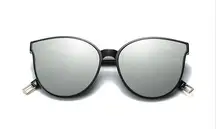 New Modern Oversized Flat Cateye Mirrored Lens Fashion Sunglasses