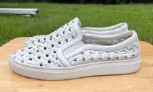 Madison Maison White Woven Leather Slip On Sneakers Size 41 / US 10