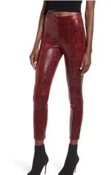 BLANK NYC  Red Faux Leather Snakeskin Pants 26