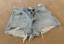 High Rise Denim Shorts