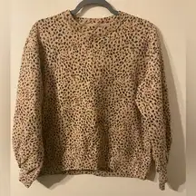 Womens Abercrombie & Fitch Cheetah Print Sweatshirt Soft A&F Collection Small