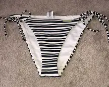 String Bikini Bottom Striped Black White XL NWT