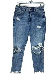 Garage Denim Mom Jean Distressed Blue Denim Jeans Size 7 28 Pre-owned
