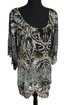 #121 LUCY LOVE Velvet Embossed Retro Look Mini dress