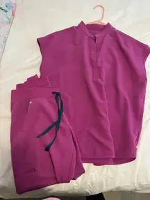 Figs purple set Rafaela top and Zamara joggers