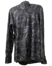 Lululemon Outrun the Elements 1/2 Zip - Incognito Camo‎ HTR Black / Size 6