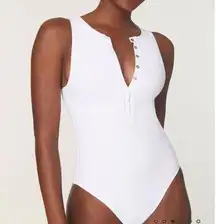 Andie Swim The Malibu One Piece Ribbed White size XS NWT