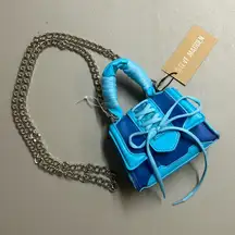 Steve Madden Purse Crossbody Turquoise Blue Flap Top Handle Bag Chain Bdoraa NWT