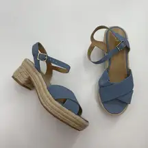 J. Crew Factory Espadrille Platform Heels Size 8 Summer