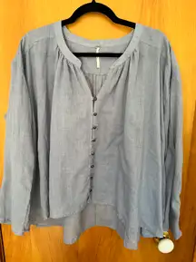 Blue Peasant Blouse