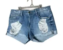 Frame Le Grand Garçon Distressed‎ Jean Shorts Size 28