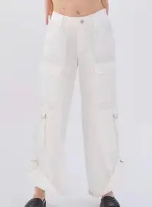 White Low-Waisted Cargo Pants