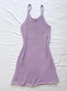 Aerie Purple Crochet Knit Sheer Dress Size M