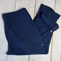 Chico’s Weekends Navy Blue Cropped Capri Performance Cargo Style Pants
