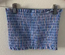 FURST OF A KIND Ruched Blue Tube Top‎