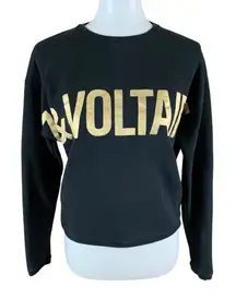 Zadig And Voltaire Black Gold Kansas Foil Sweatshirt S Graphic Luxe Streetwear