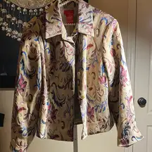 Oscar de la Renta Women's Blazer Jacket Floral Tapestry Lined Blazer