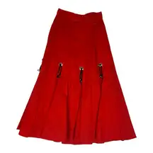Vintage Circle T western maxi skirt small 9/10 26 red boho rodeo