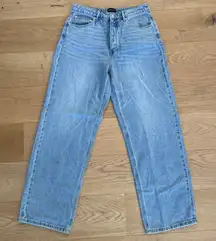 White Fox Jeans Wide Leg High Waist Size L Blue