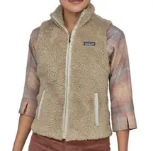 Patagonia Los Gatos Fuzzy Vest El Cap Khaki Sherpa Furry Small