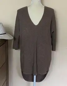 express • vneck oversized metallic thread sweater