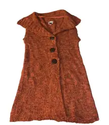 Chico's Women's Orange Sleeveless Sweater‎ Vest Cardigan Size 0