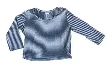 TEN SIXTY SHERMAN Cropped 3/4 Sleeve Striped T SHirt Top Size Medium