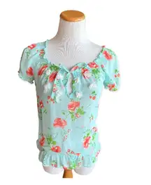 Hollister Womens  Floral Peplum Top - Sz XS