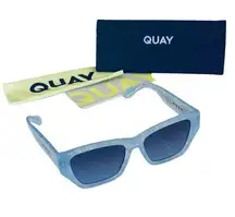 QUAY No Apologies SUNGLASSES Artic Tort Frame Blue Gradient Lens Limited Edition