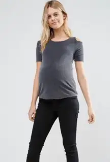 Womens  Maternity New Look Metallic Cold Shoulder Top - Sz 6