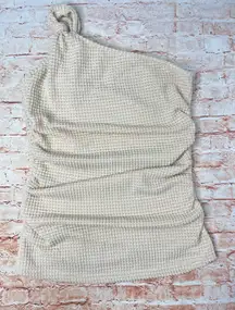 Elegant Cream One-Shoulder Knit Blouse