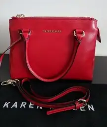 Red  Saffiano Leather Crossbody