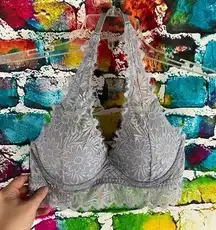 Victoria's Secret PINK Lightly Lined Lace Bralette Gray Size Small